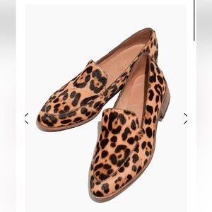 • Madewell • Women’s The Frances Loafer in Leopard Calf Hair Black / Brown 10